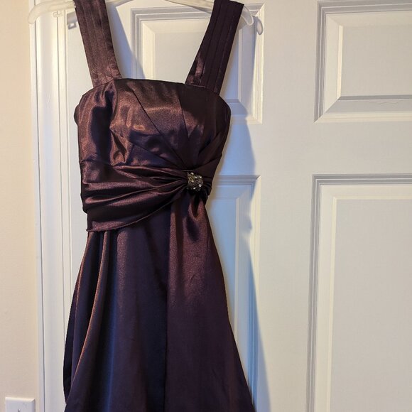 Plum Tea-Length Dress - Picture 1 of 4